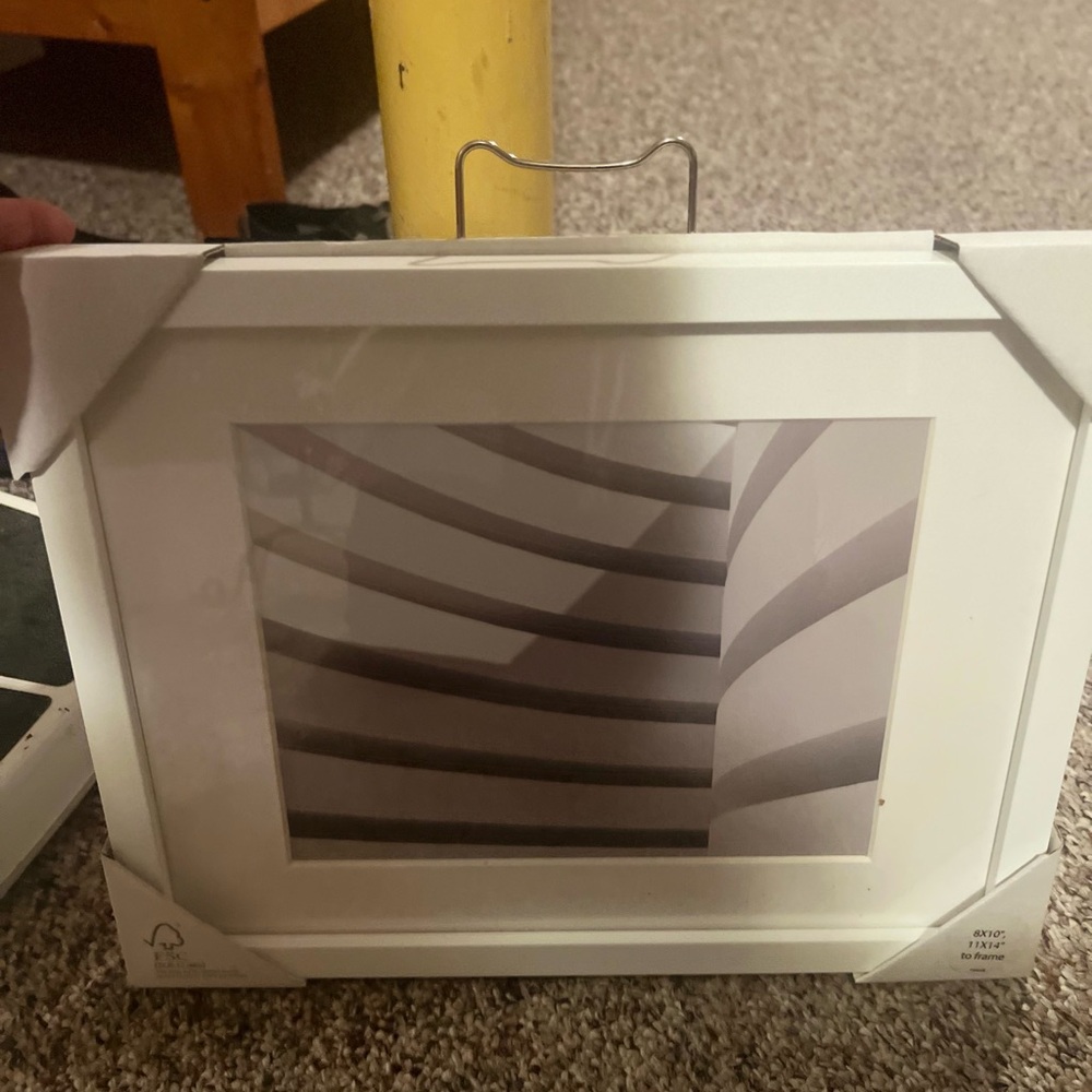 White Picture Frame with Abstract Art